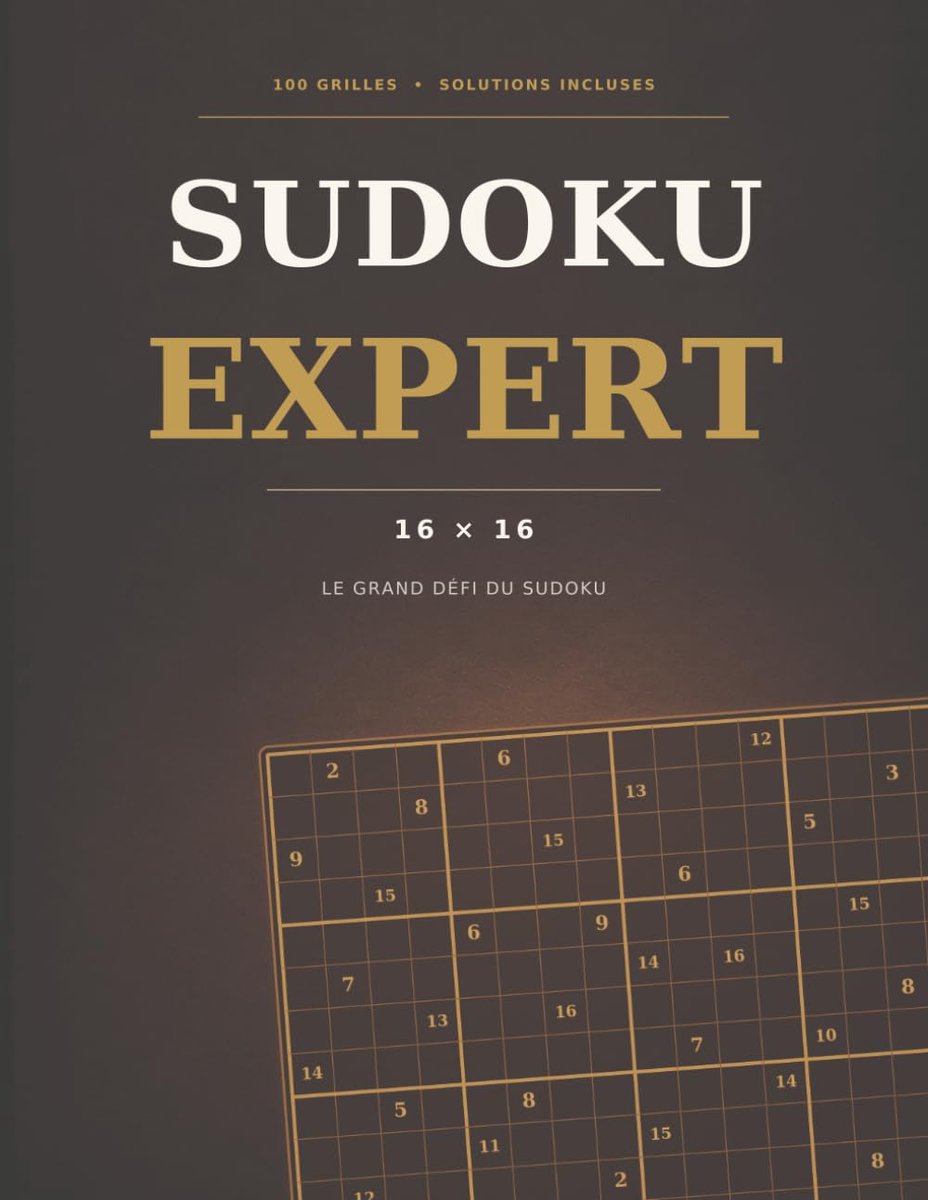 Sudoku 16x16 Expert – Grand Format: 100 grilles difficiles avec solutions pour adultes et joueurs expérimentés - ShopVlot