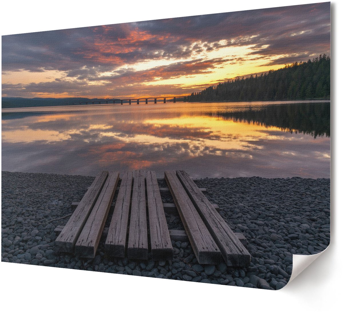 Coloray Polycanvas Poster - Mist En Bomen, Fotografie - A4 - Zwart-wit Kunst - Rechthoek - Muurdecoratie - Woonkamer, Slaapkamer, Kantoor - Klassiek