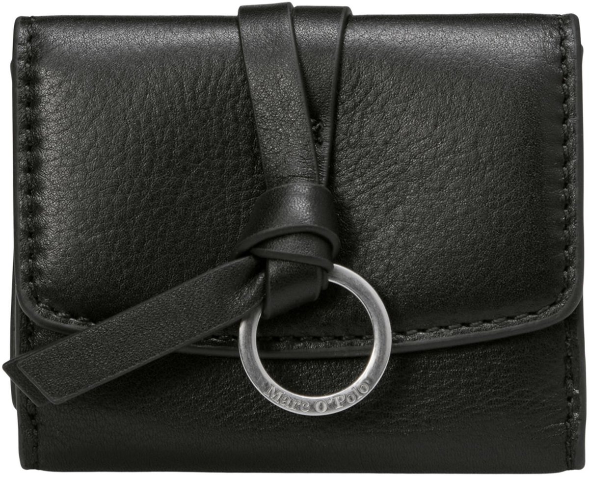 Marc O'Polo Leren portemonnee Leni Combi Wallet Black zwart