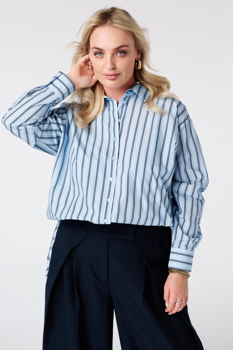 MS Mode Blouse Gestreepte ballon blouse