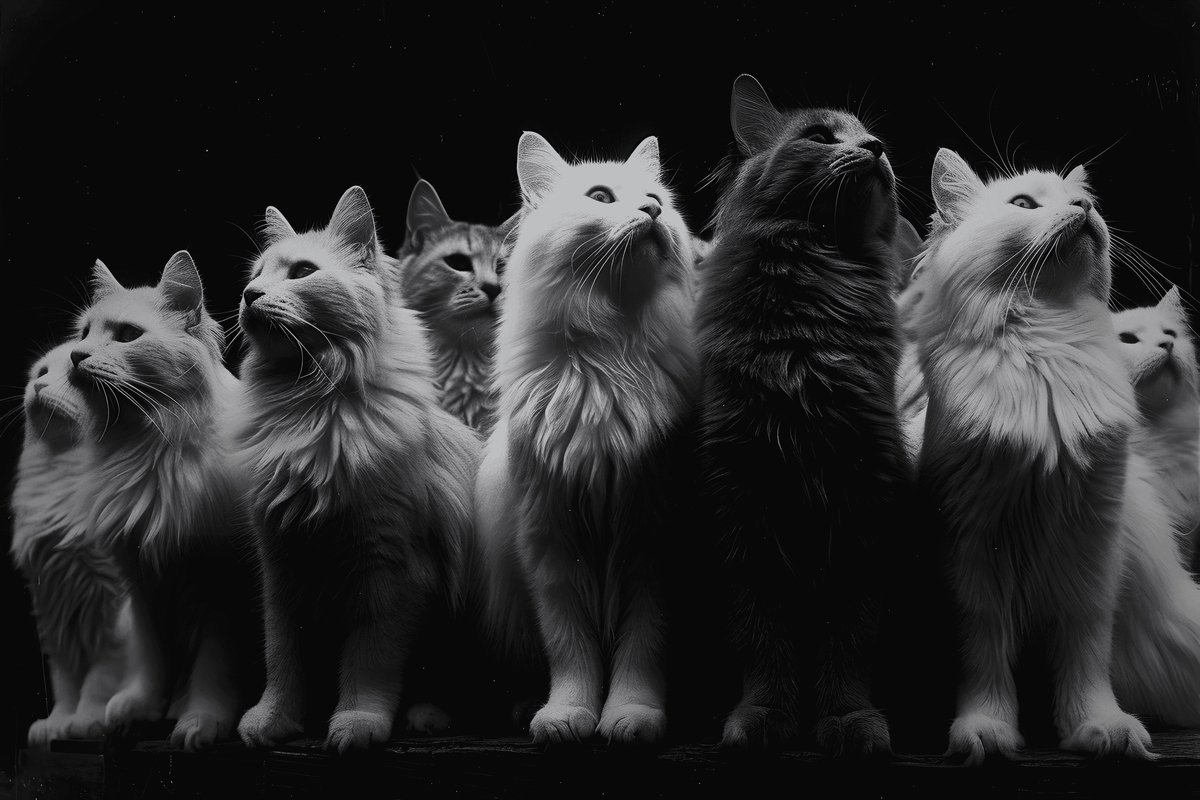 Kattenposter - Groep Katten - Dieren - Wanddecoratie - Kitten - Kittens - posters - formaat 30x40cm - XS2005MT