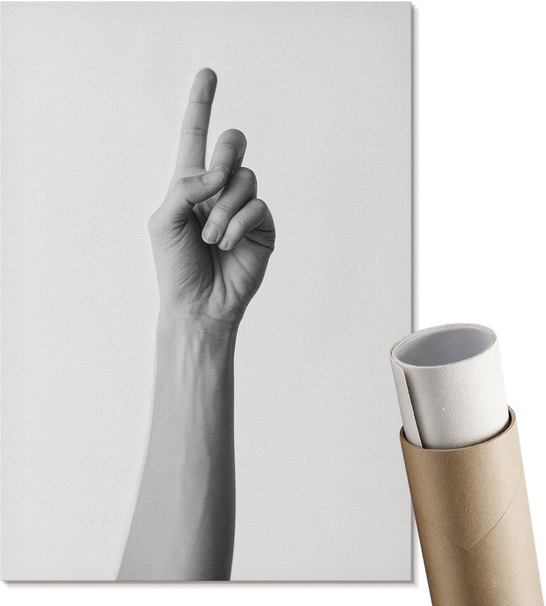 Coloray Polycanvas Wandposter - Handgebaar, Fotografie - A4 - Wit Design - Rechthoek - Canvasposter - Woonkamer, Slaapkamer, Kantoor - Minimalist