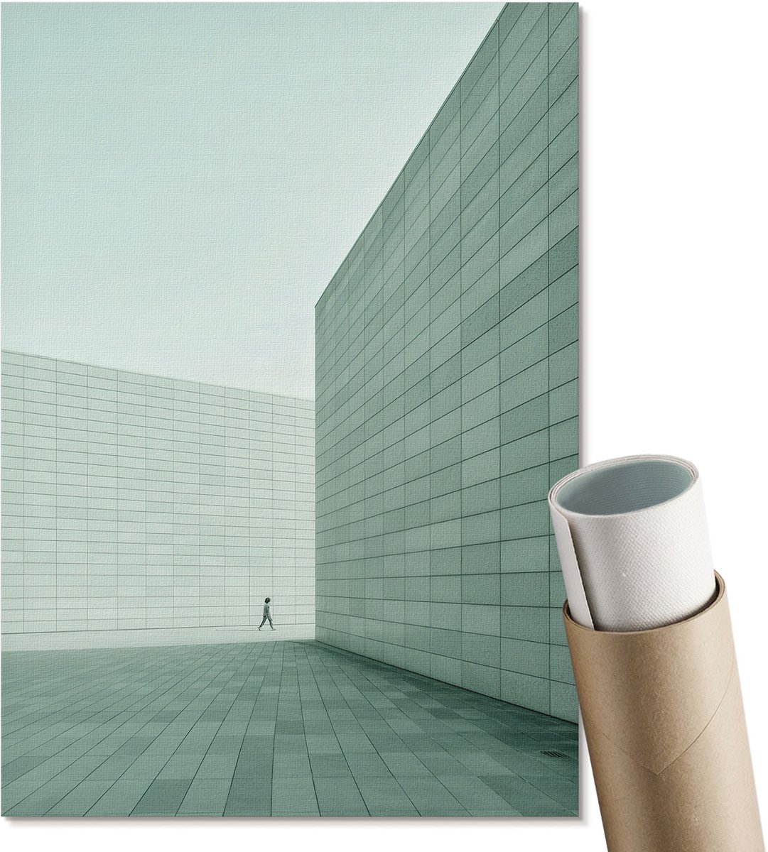 Coloray Polycanvas Poster - Moderne Architectuur, Fotografie - A4 - Grijs Kunst - Rechthoek - Kunstposter - Woonkamer, Slaapkamer, Kantoor - Modern