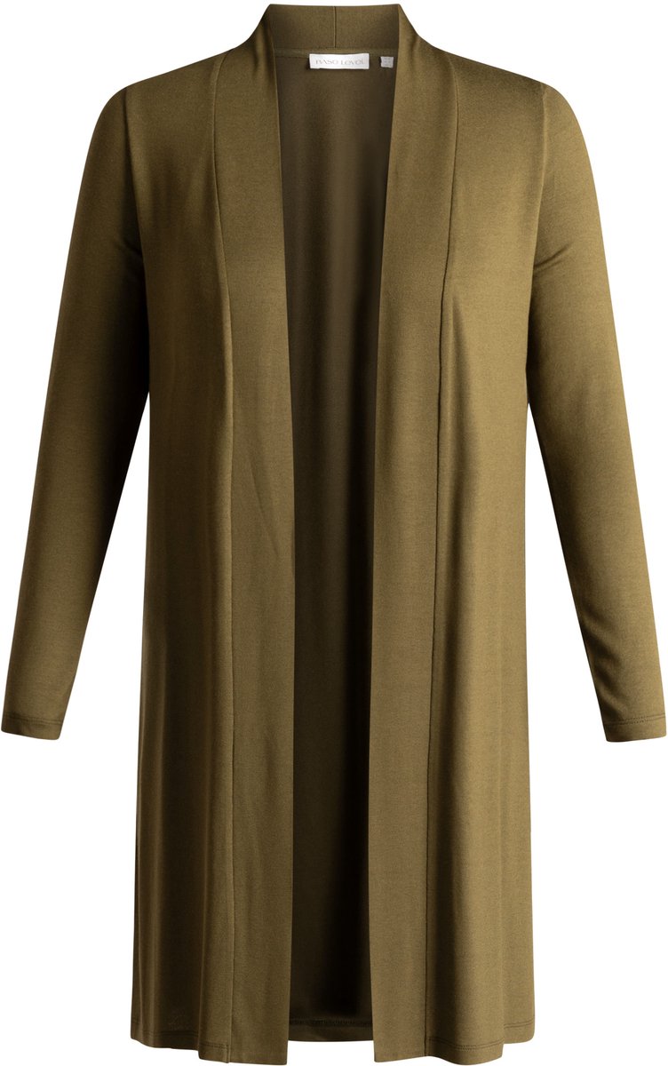 BASE LEVEL CURVY Ayla Long Vest - Olive - maat 2(50)