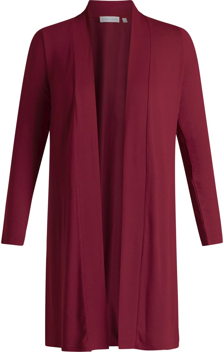 BASE LEVEL CURVY Ayla Long Vest - Wine Red - maat 1(48)