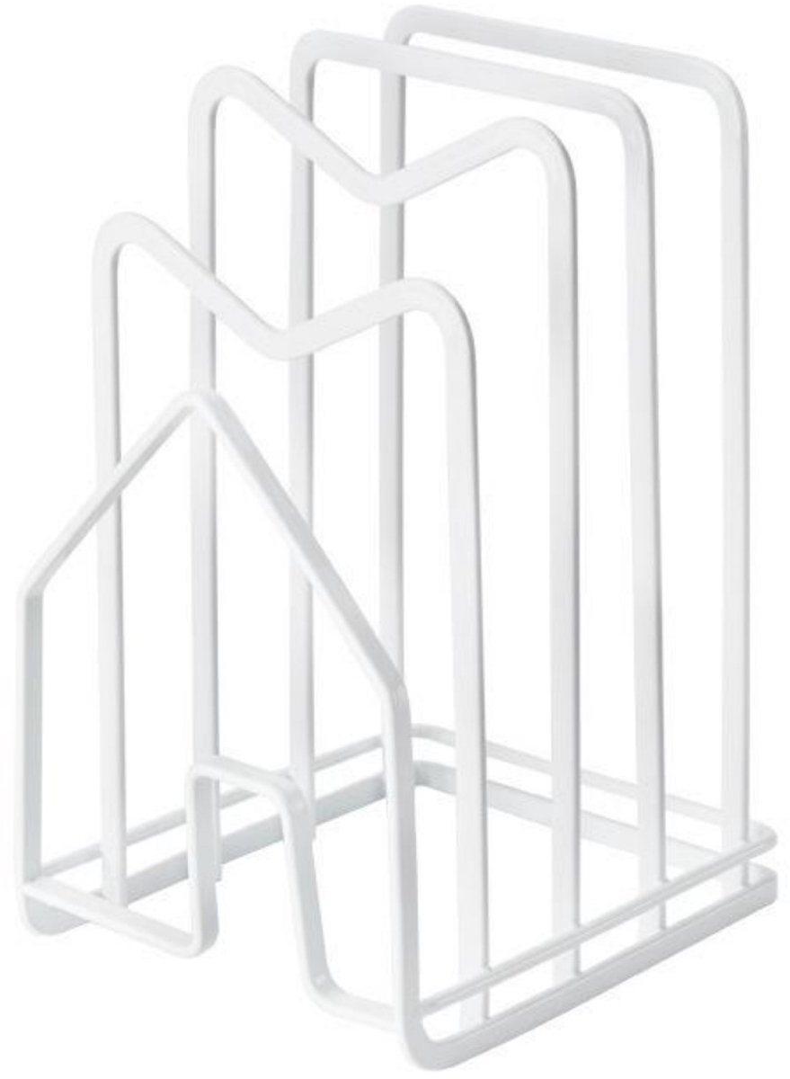 SSTRWGOOD Ophangrail voor Pannen en Dekselorganizer - Multifunctionele RVS Keukenopbergoplossing met Gelaagde Opbergruimte - Geschikt voor Pannen, Dekdels en Keukengerei - 12,5x14,5x21,5cm - RVS