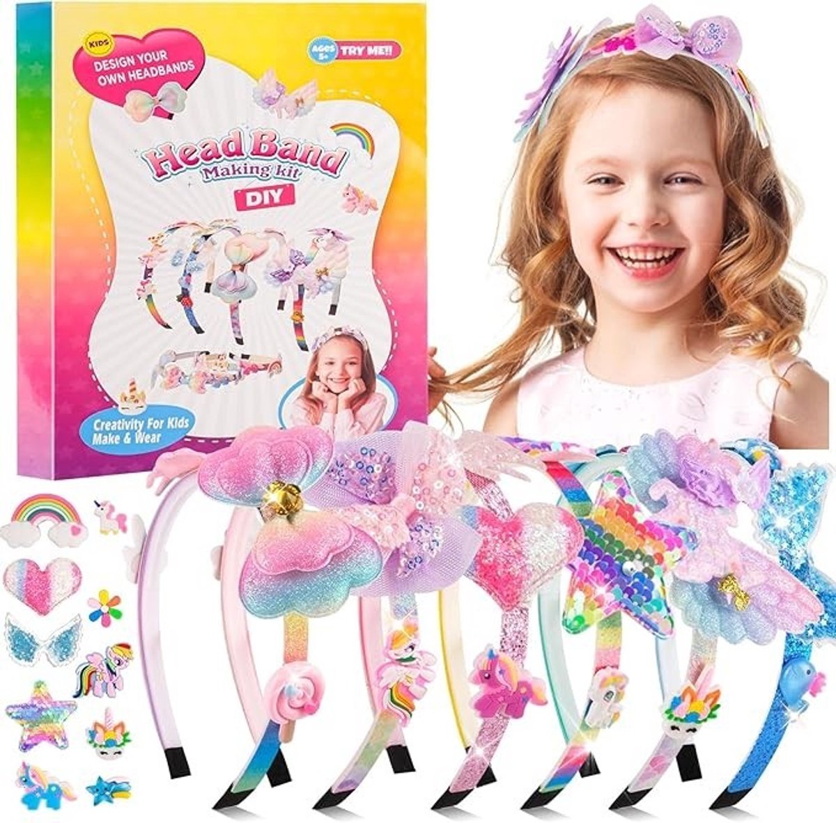 PolkaHome DIY Haarband Knutselset voor Kinderen - 49 Delig Creatief Speelgoed voor Meisjes vanaf 4 Jaar