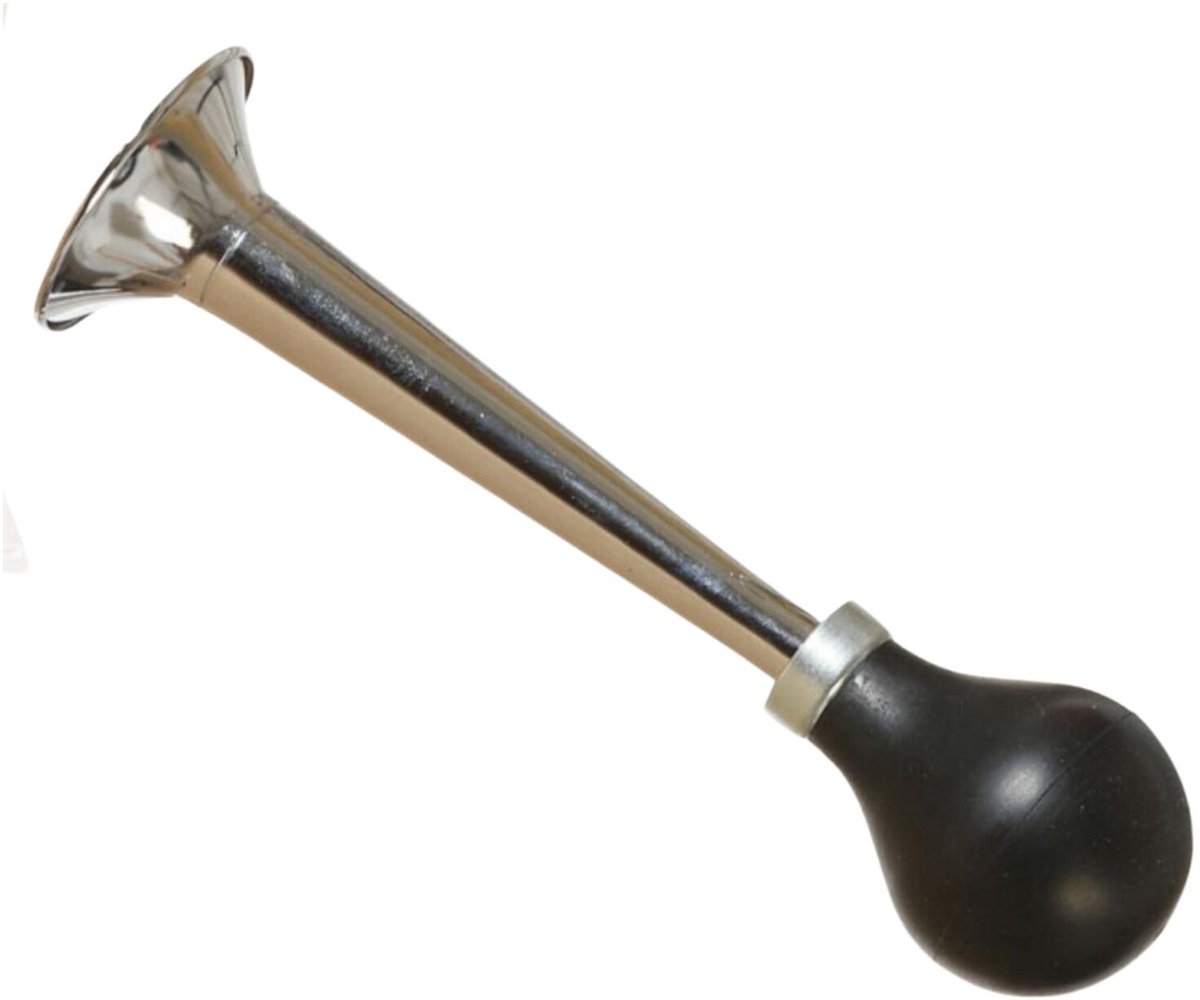 Atosa Clowns toeter verkleed accessoires - zilver - knijptoeter - 20 cm - metaal