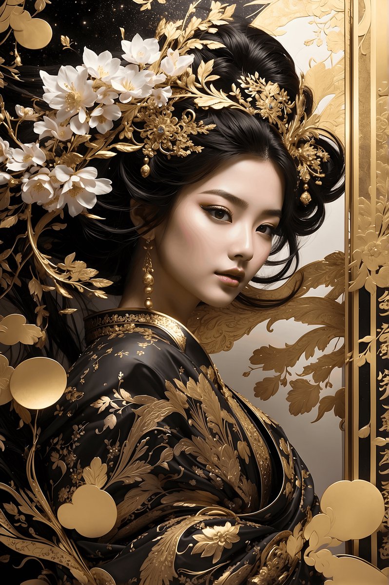 Poster Oriental - Vrouw met Bloesem - Interieur - Oosterse Stijlie ie Kunst - posters - formaat 70x100cm - Wanddecoratie - L1057MT