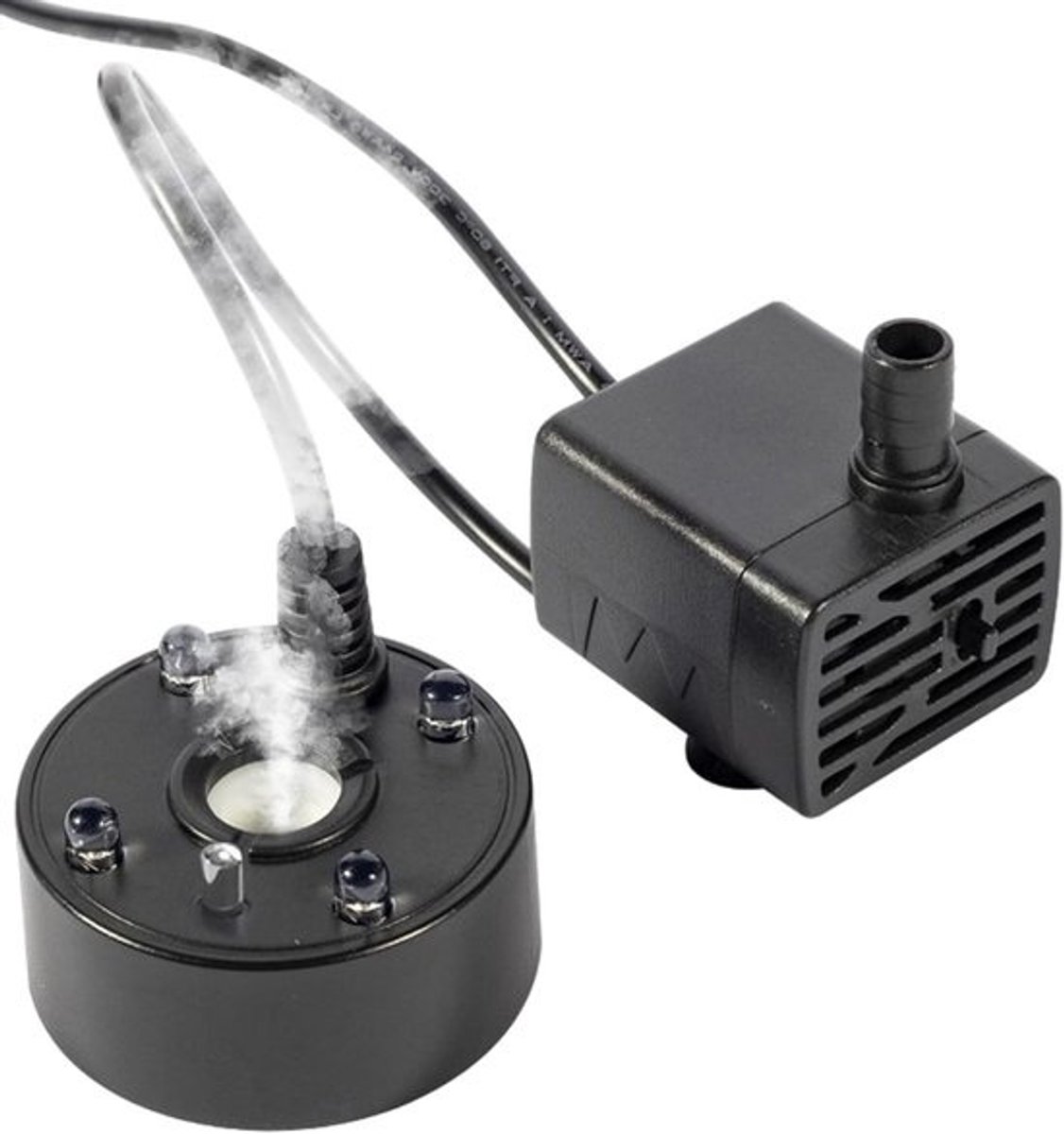 Watervernevelaar Mistmaker - Ultrasonische Verdamper - Decoratieve Sfeer - LED Verlichting - 6x5x6 cm - Zwart