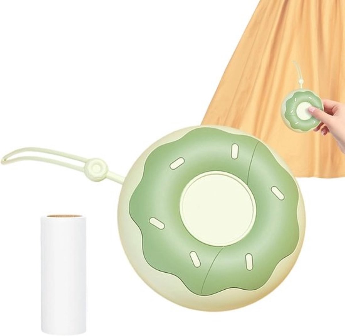 Pluisroller Kleding - Dierenhaar Verwijderaar - Snel Reinigen - Ruimtebesparend Ontwerp - 9 x 9 cm - Groen