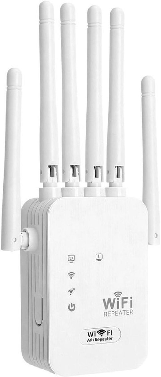 Wifi Versterker - Wifi Repeater Extender - Internet Uitbreiden - Met 2 Externe Antennes - 300 Mbps - Wit