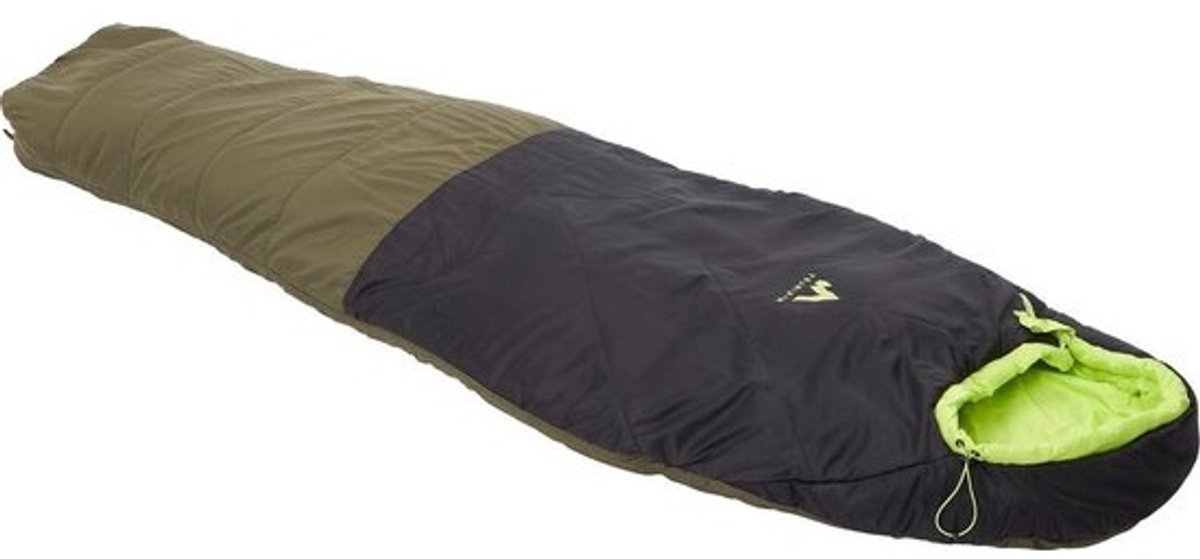 Trekker Slaapzak - Mummy Slaapzak - Kamperen en Reizen - Warmte-isolerende vulling - One size - Olijfgroen Zwart