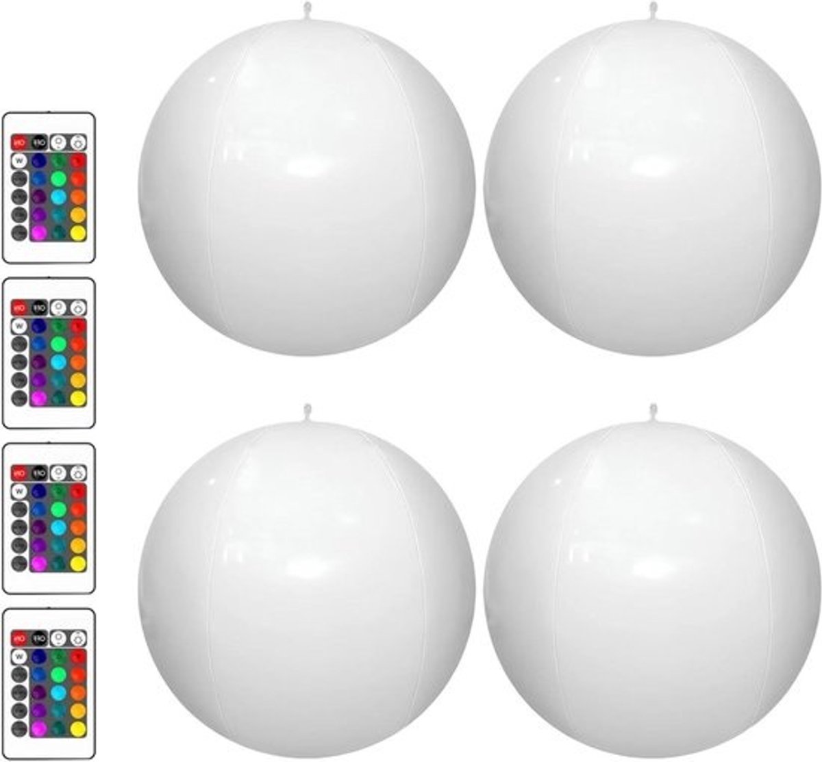 Opblaasbare Zwembadlampen - Glow Ballen Sfeerlichten - Feestdecoratie Buiten - 16 Kleuren Afstandsbediening - 30 cm Doorsnede - Multicolor