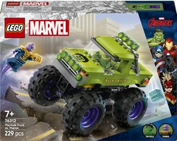 LEGO Marvel De Hulk Truck vs. Thanos Bouwbaar Superhelden Speelgoed voor Kinderen met Minifiguren 76312