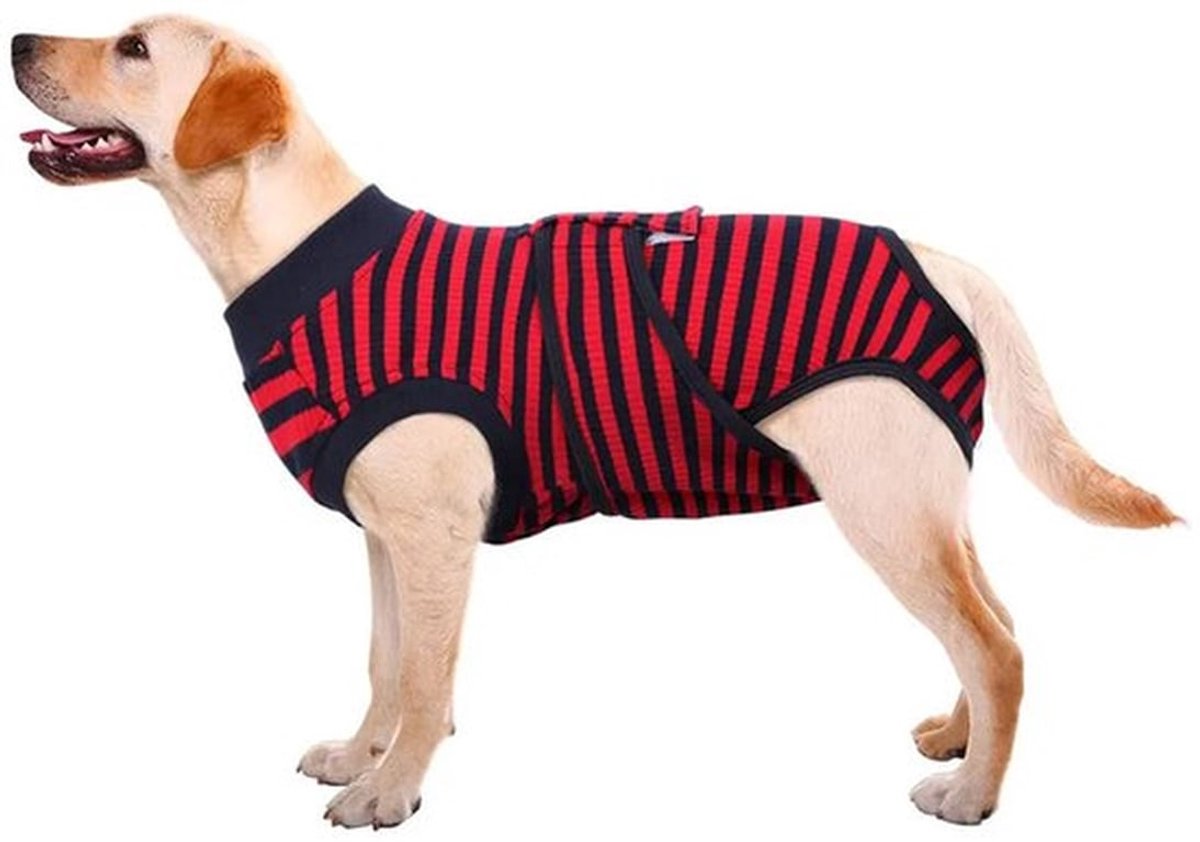 Postoperatieve herstelset voor katten en honden, professioneel herstelshirt voor huisdieren, beschermend pak tegen angst en verbandset (maat L).