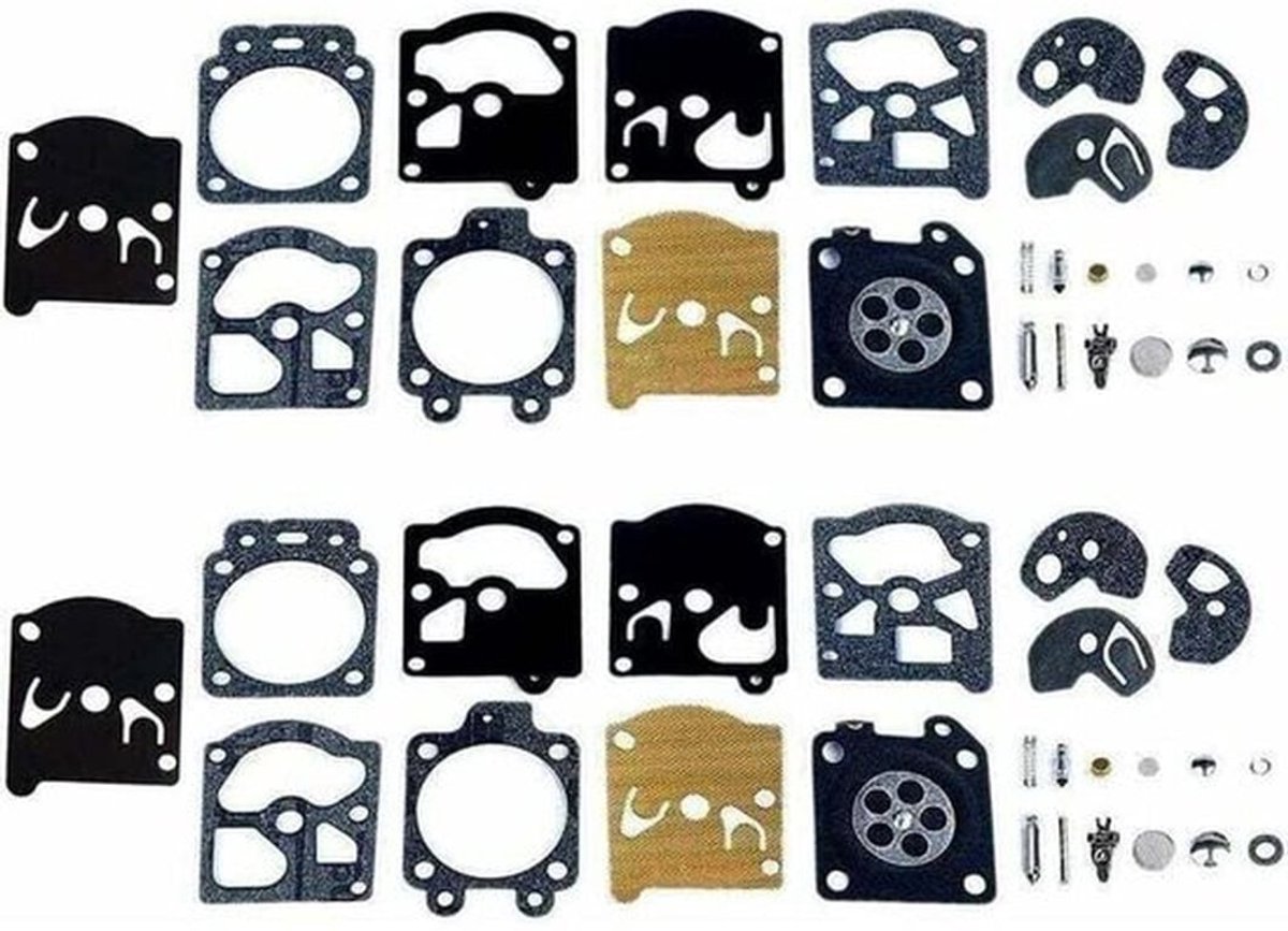 Tweedelige reparatieset geschikt voor carburateurs, inclusief pakking en membraan, geschikt geschikt voor XU, Walbro K10-WAT WA en WT series, Stihl, Husqvarna, Poulan, McCulloch en Echo.