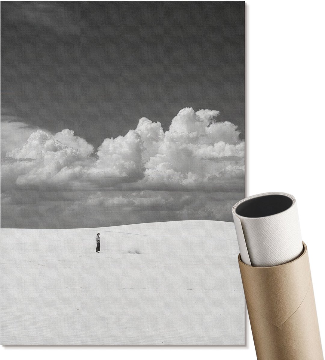 Coloray Polycanvas Wandposter - Straatbeeld, Grijs - A4 - Zwart-wit Motief - Rechthoek - Wandkunstwerk - Slaapkamer - Minimalist