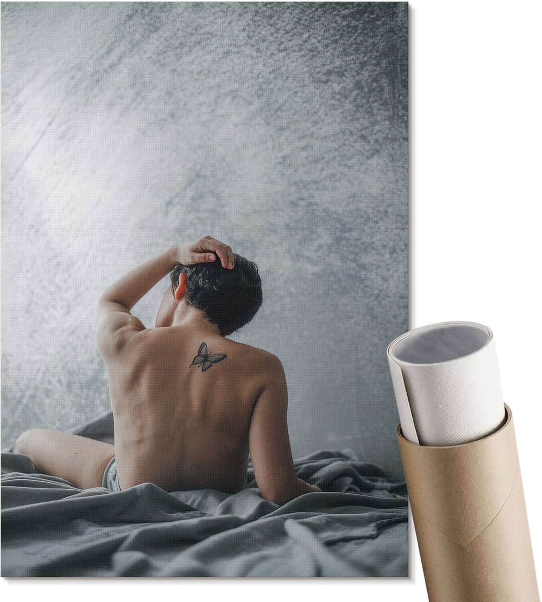 Coloray Polycanvas Poster - Moderne Luchtvaart, Grijs - A4 - Grijs Design - Rechthoek - Muurdecoratie - Woonkamer - Glamour