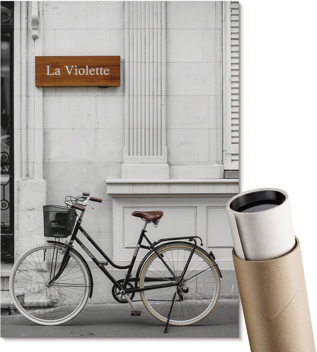 Coloray Polycanvas Wandposter - Stadslandschap, Illustratie - A3 - Groen Decoratie - Rechthoek - Interieurdecoratie - Woonkamer, Slaapkamer, Kantoor - Klassiek