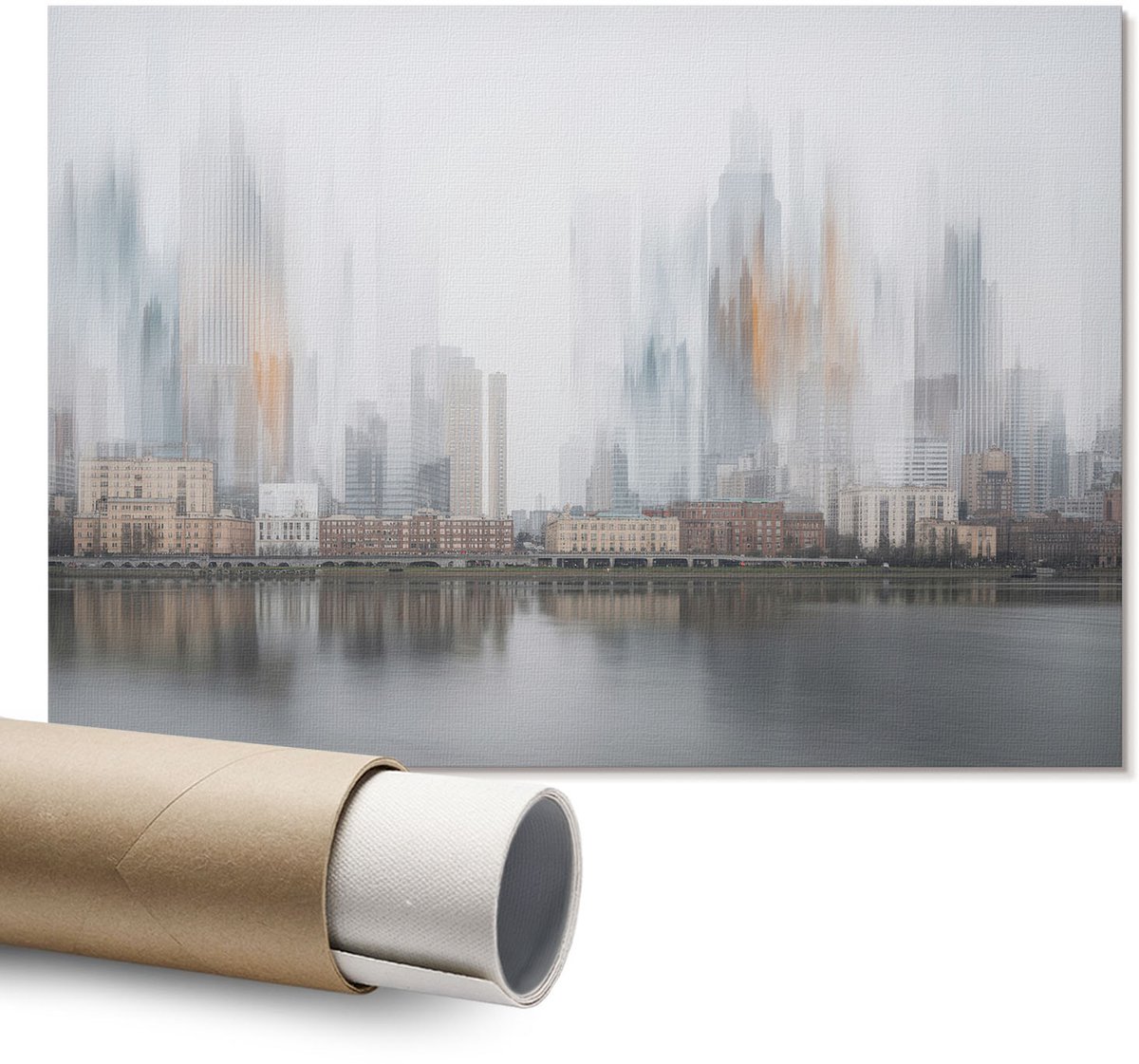 Coloray Polycanvas Wandposter - De Vrouw En De Draak, Illustratie - A1 - Grijs Decoratie - Rechthoek - Interieurdecoratie - Kantoor - Anime/manga