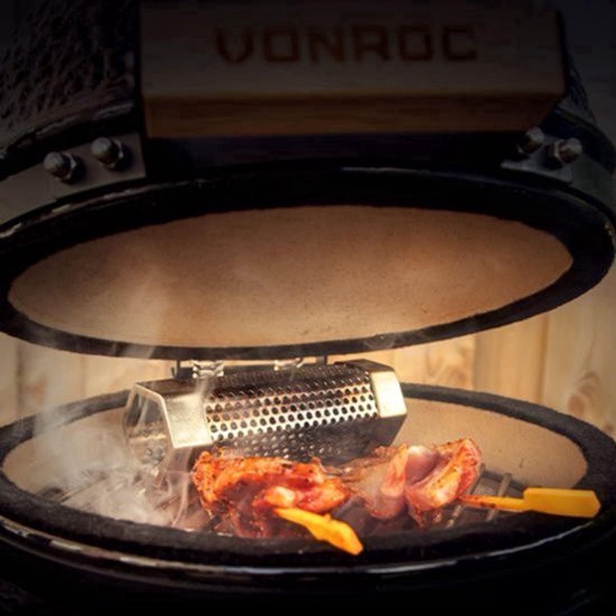 Kamado Barbecue – Houtskool Grill – Keramische BBQ – Tafelbarbecue – Buitenkeuken – Ø27 cm Kookoppervlak – Inclusief Thermometer & Plate Setter