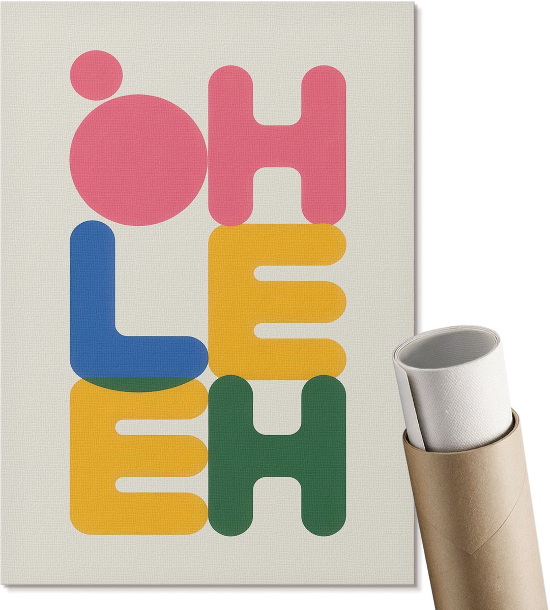 Coloray Canvas Poster Polycanvas - Kanaalstad, Blauw - A3 - Beige Patroon - Rechthoek - Decoratieve poster - Kantoor - Retro