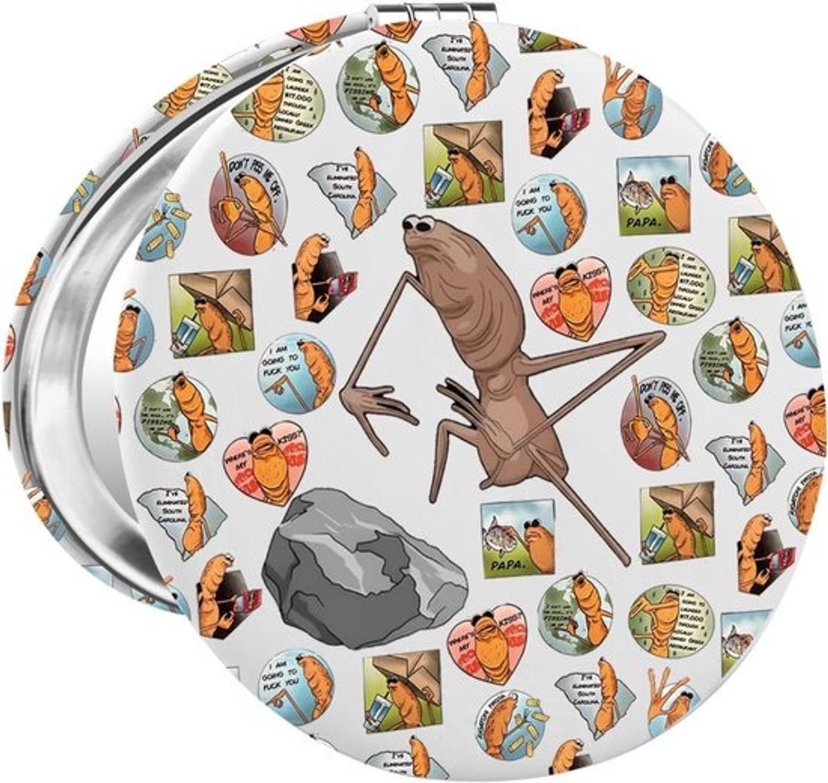 Grappige Spiegel - Meme Accessoire - Make-up Controle - High-Definition Glas - 7x7 Centimeter - Worm Spiegel