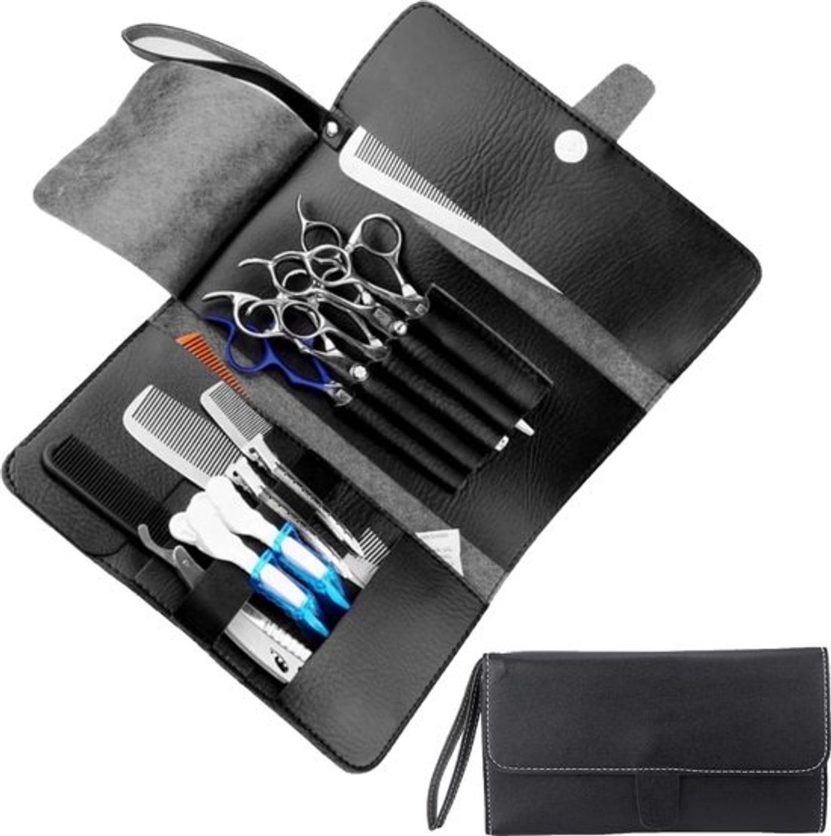 Haarstylist Schaarhouder - Kappers Opbergtas - Stylist Benodigdheden - Lichtgewicht Handheld Type - 150 gram - Zwart