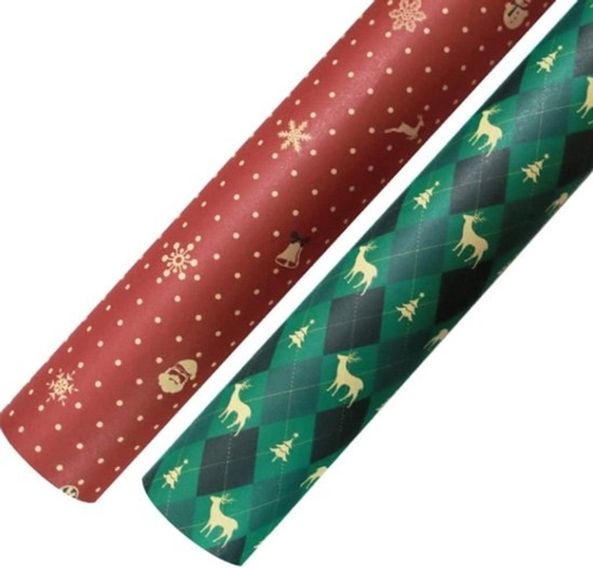 Kerst Inpakpapier - Cadeaupapier Kraft - Cadeaus Verpakken - Milieuvriendelijk Kraftpapier - 4 Vellen 70x50cm - Kerststijl A