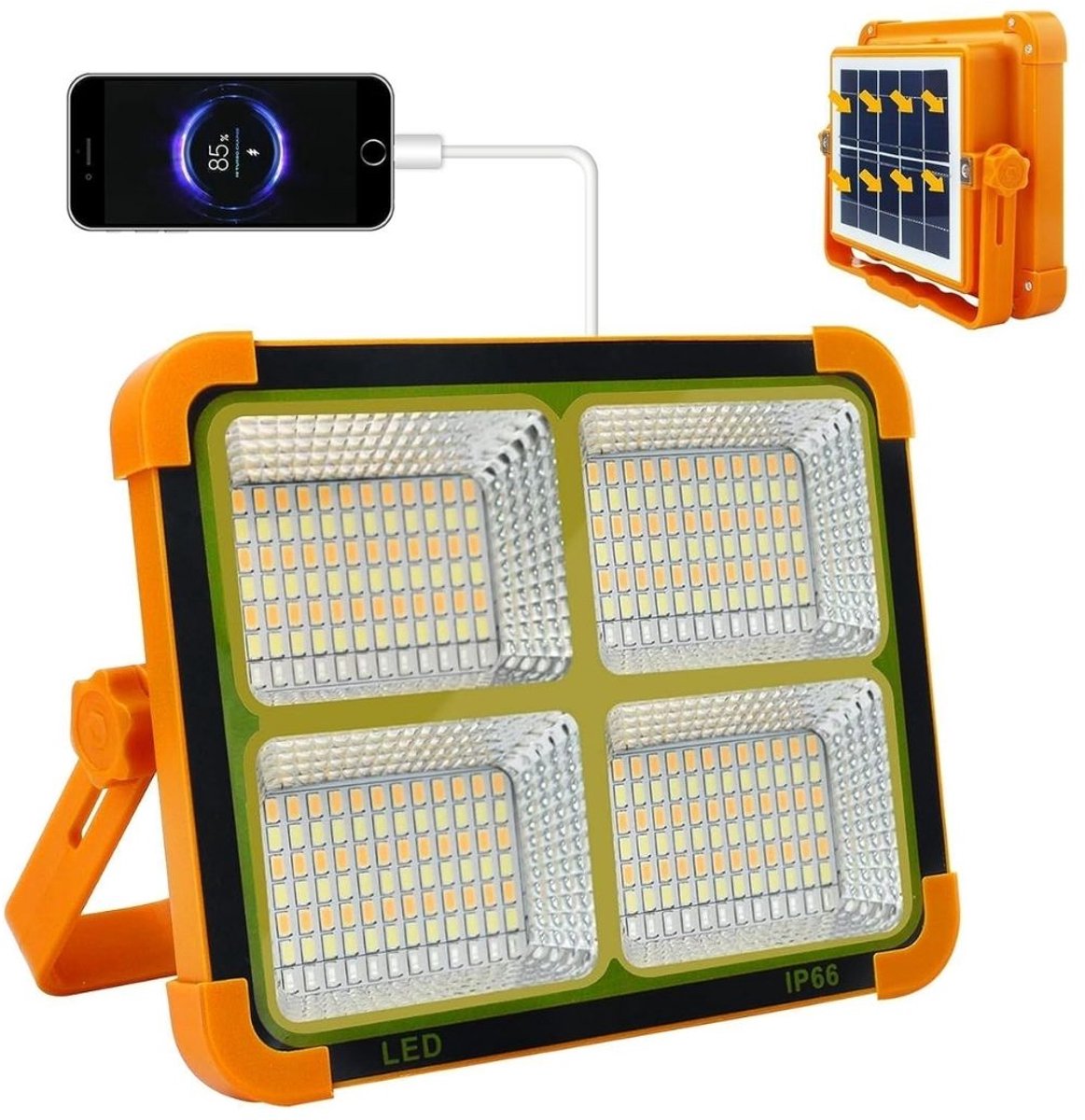 TYR® Bouwlamp - Werklamp oplaadbaar - LED Werklamp - Oranje - 22cm x 18cm x 5cm
