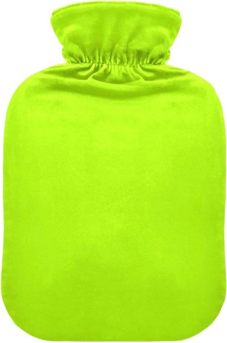 Warmwaterkruik - Warmwaterzak Voetenwarmer - Spierpijn Verlichten - Dubbellaagse Fluweel - 2 liter - Citroengroen