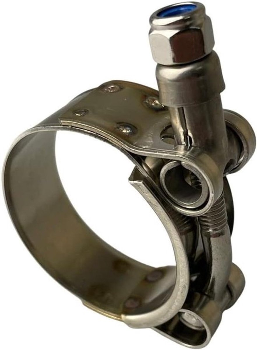 T-bout Slangklem - Slangklem Uitlaatklem - Lekkage Vrij Maken - Roestvrij Staal - 41-49mm - Zilver