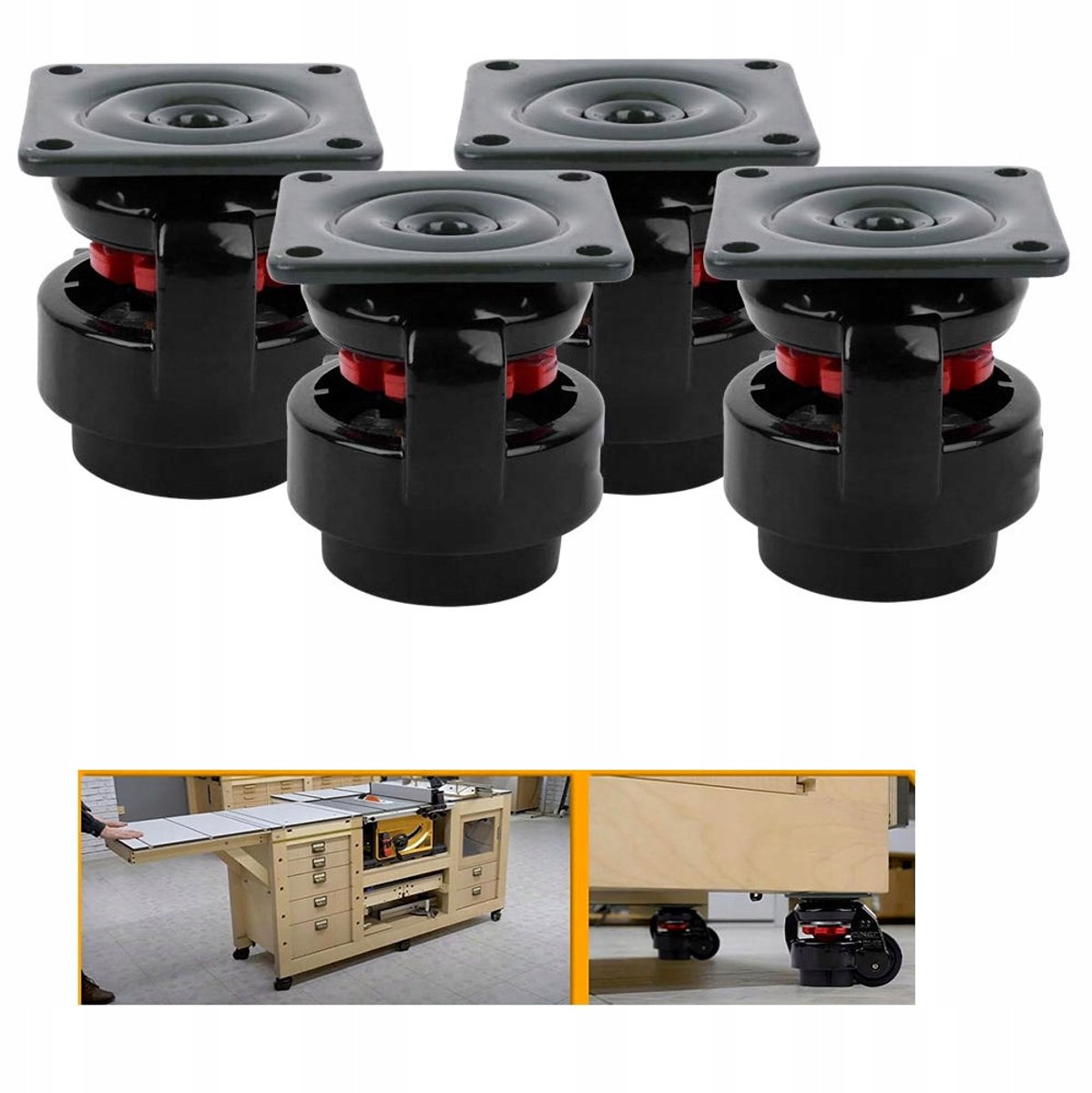 Merkloze Zwenkwielen Set - 4 stuks, 500kg draagvermogen, 360° draaibaar