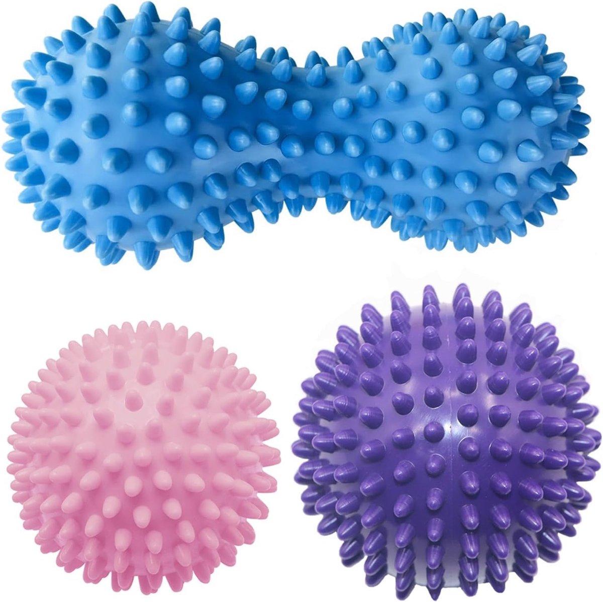 Set van 3 Stevige Massageballen voor Spierontspanning, Perfect voor Plantar Fasciitis, Voet- en Rugmassage, Verbeter Bloedcirculatie en Spierherstel