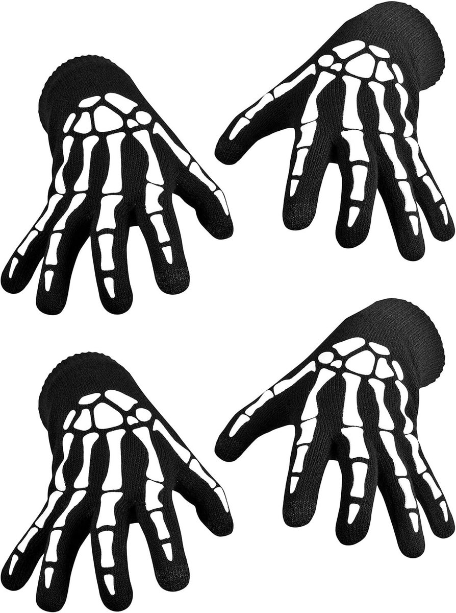 Zwarte Skelet Handschoenen voor Halloween, Carnaval en Rollenspel - Perfecte Kostuumaccessoire