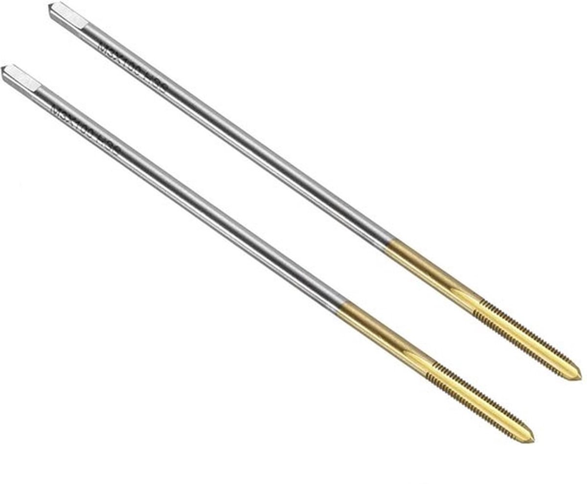 M3 x 0,5 - titaanbekleding - Hoge precisie - Zwart - HSS-staal - Geschikt voor schroefdraadbewerking - 2 stuks