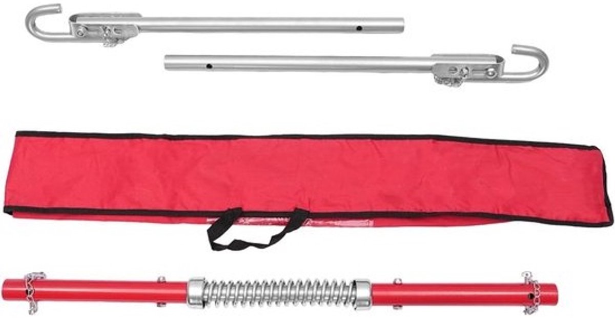 Sleepstang - Trekstang - Voertuigen Slepen - Met Veer Demping - 185 cm - Rood Zilver