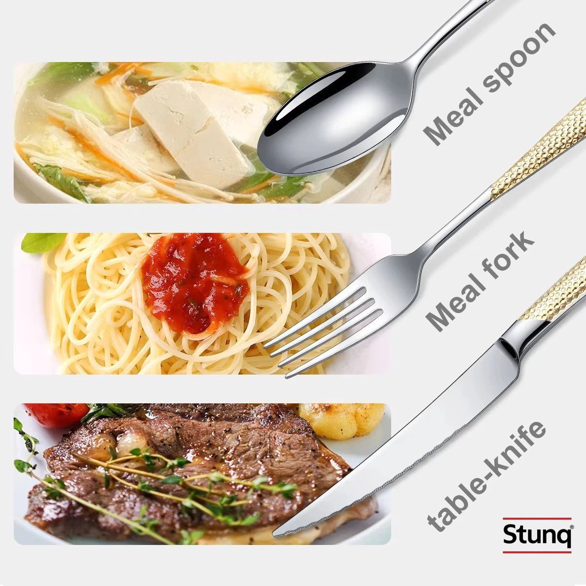 Stunq® Gouden Bestekset 24-delig RVS Spiegelgepolijst