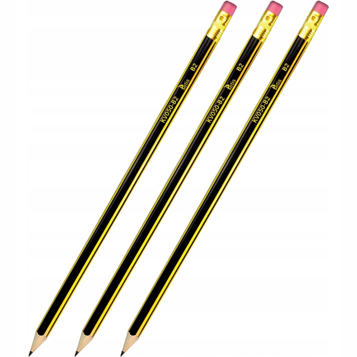 Tetis Tekening Potlood 2B met Gum - 3 Stuks KV050