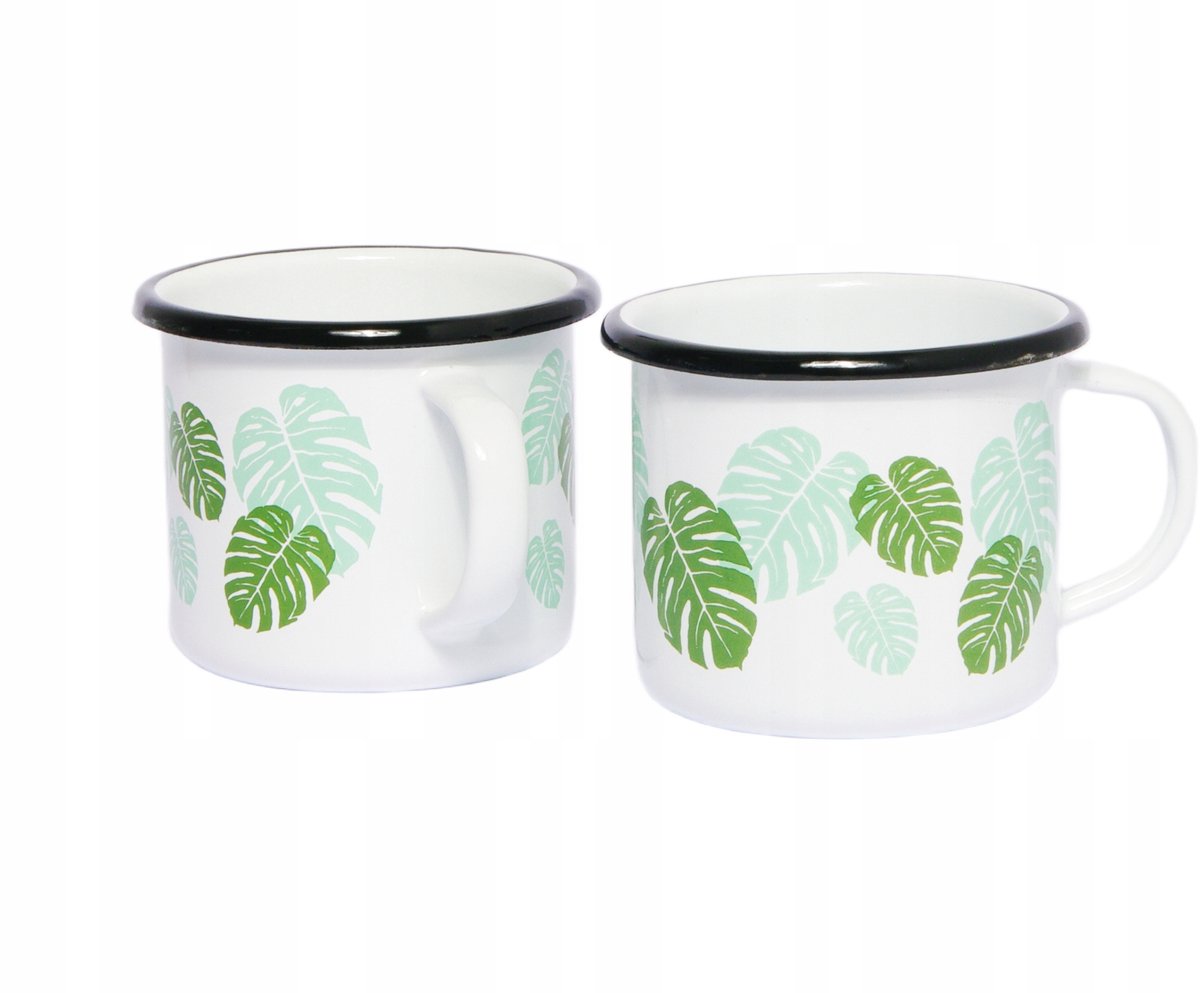 Emaljeren Mok Filodendron 360ml - Perfect voor Buiten & Binnen