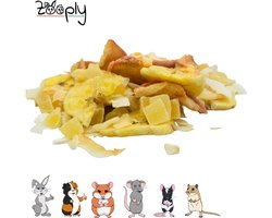 Zooply Gele fruitmix - Kruiden & Snacks - 100% natuurlijk - Voor konijnen & cavia's - 150 gram