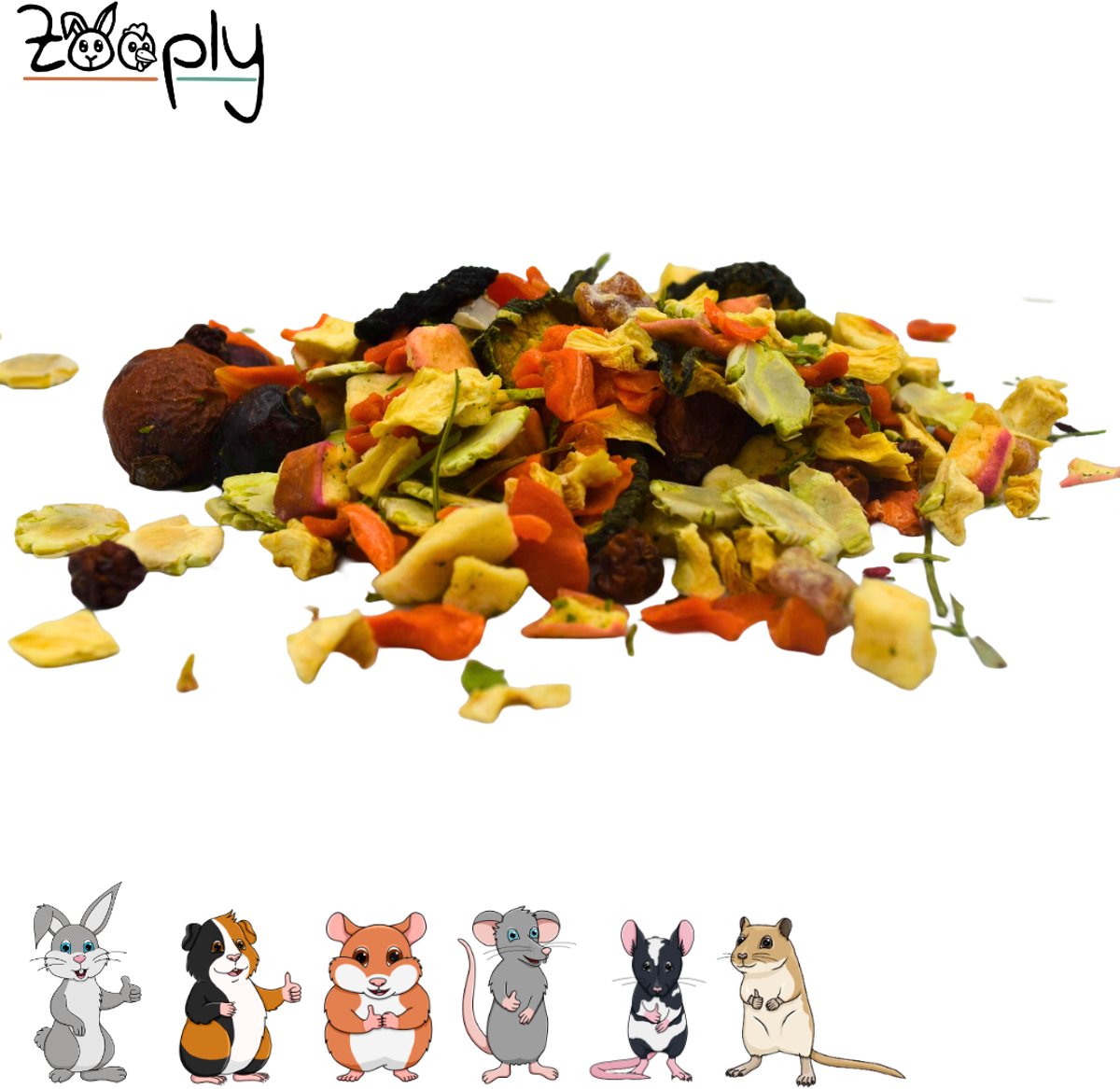 Zooply Lentemix - Kruiden & Snacks - 100% natuurlijk - Voor konijnen & cavia's - 350 gram