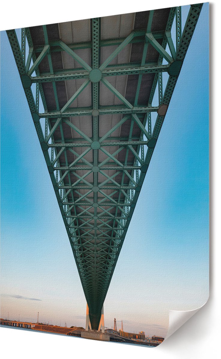 Coloray Canvas Poster Polycanvas - Onder De Brug, Fotografie - 594 x 840 - Blauw Patroon - Rechthoek - Decoratieve poster - Kantoor - Industrieel