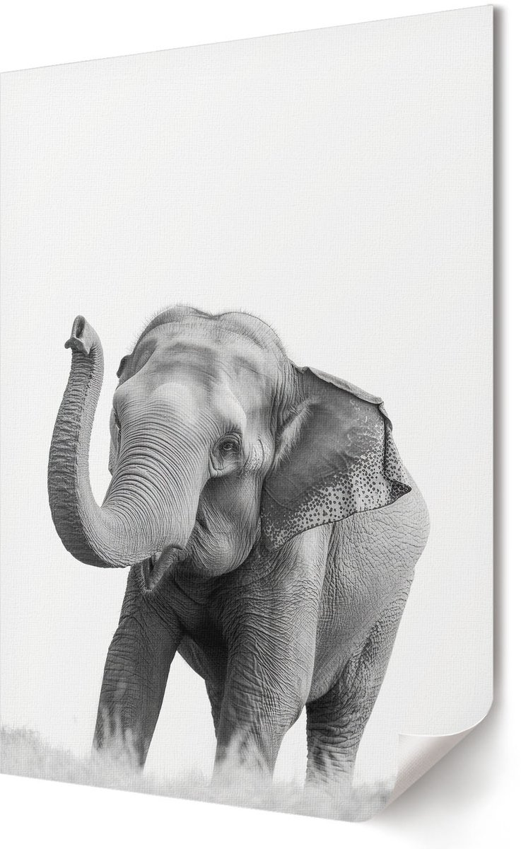 Coloray Polycanvas Wandposter - Een Vogel In Het Bos, Bruin - A2 - Beige Patroon - Rechthoek - Canvasposter - Kantoor - Klassiek