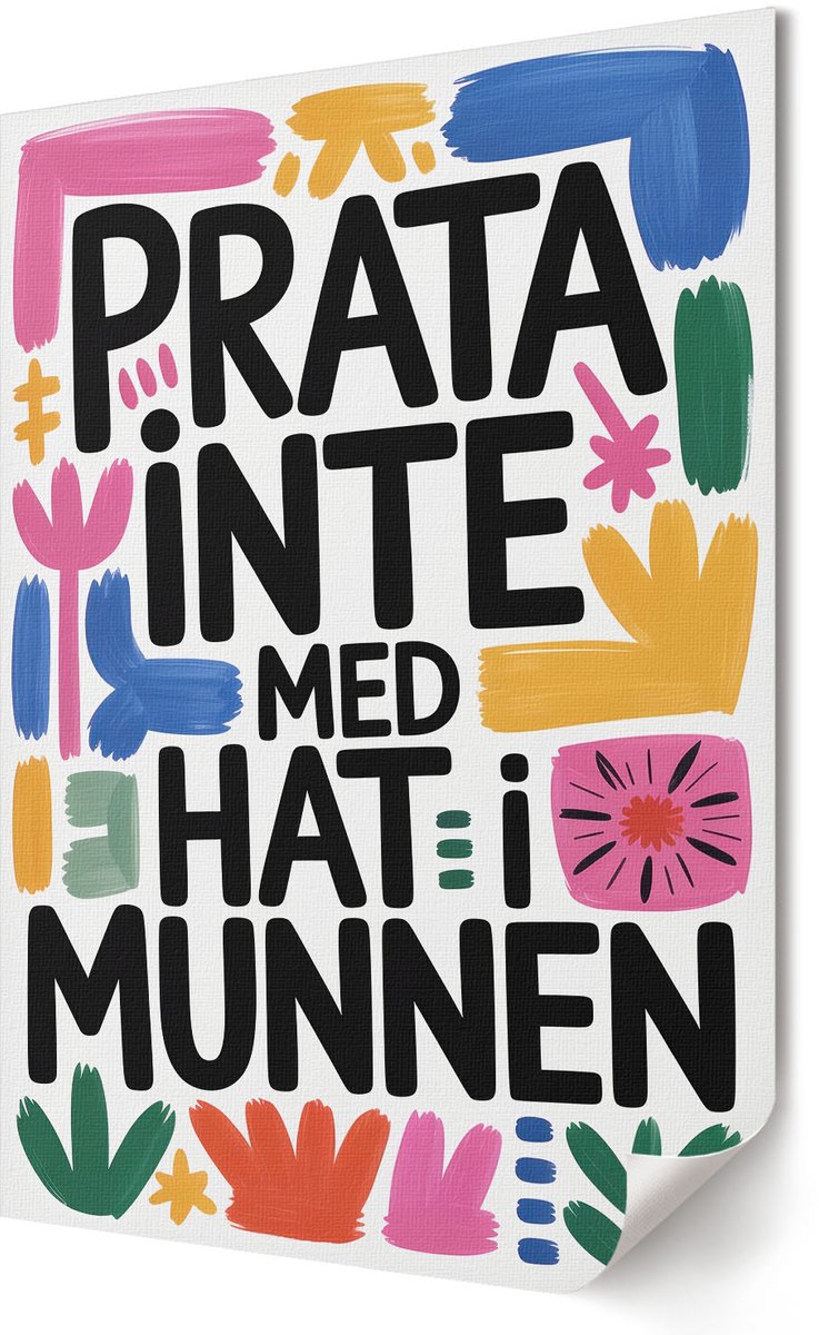 Coloray Canvas Poster Polycanvas - Tekst En Kleuren, Typografie - 420 x 594 - Zwart Decoratie - Rechthoek - Kunstposter - Woonkamer, Slaapkamer, Kantoor - Expressief