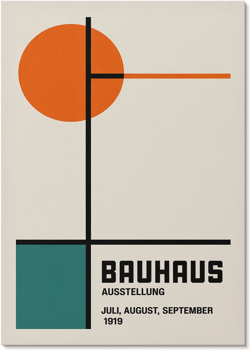 Tulup Polycanvas Wandposter - Bauhaus-Stijl, Poster - A4 - Beige Patroon - Rechthoek - Interieurdecoratie - Woonkamer, Slaapkamer, Kantoor - Modern
