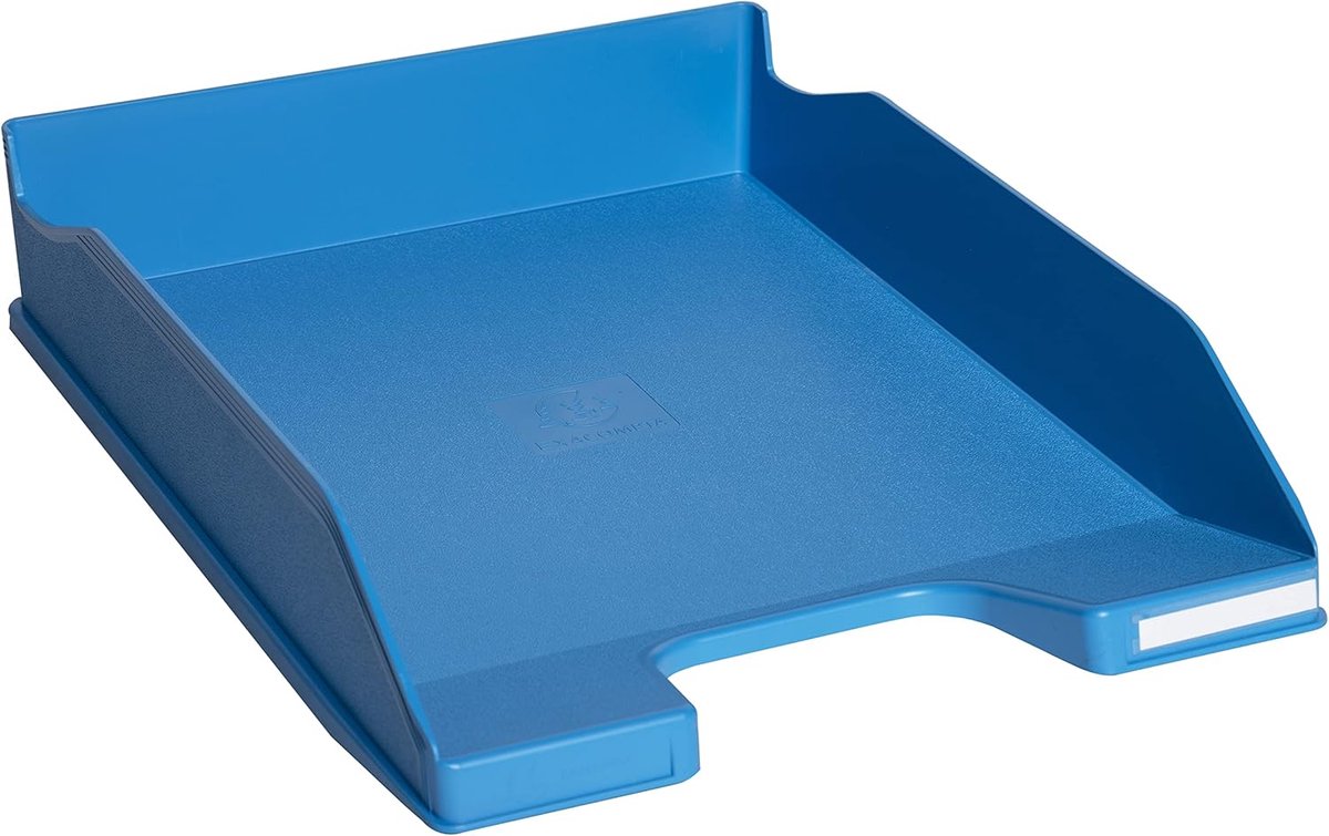 Brievenbak voor A4+ documenten, blauw, kunststof, 34,6 x 25,5 x 6,5 cm, stapelbaar