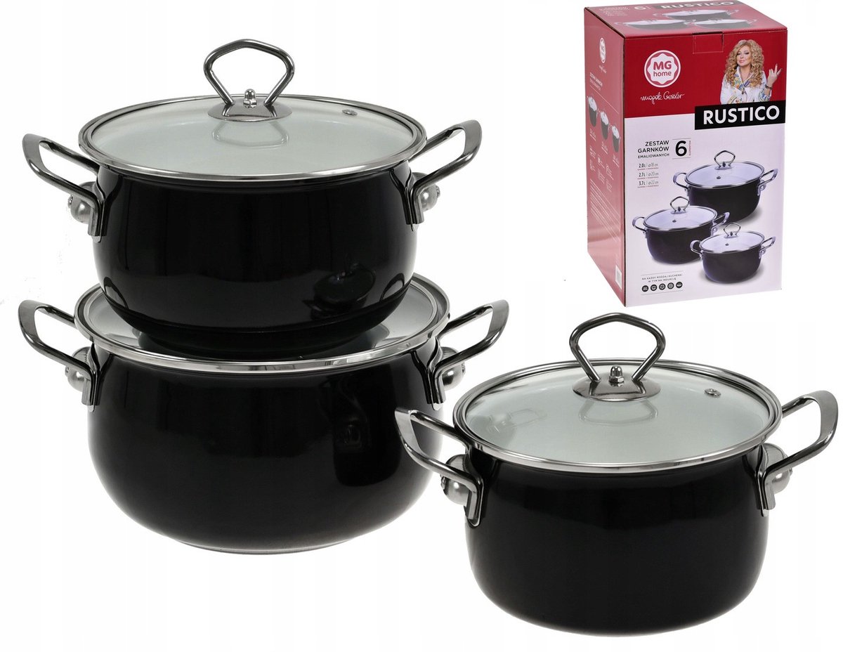 MG Home Rustico Pannenset Emaille - 6 Delig - Inductie & Gas