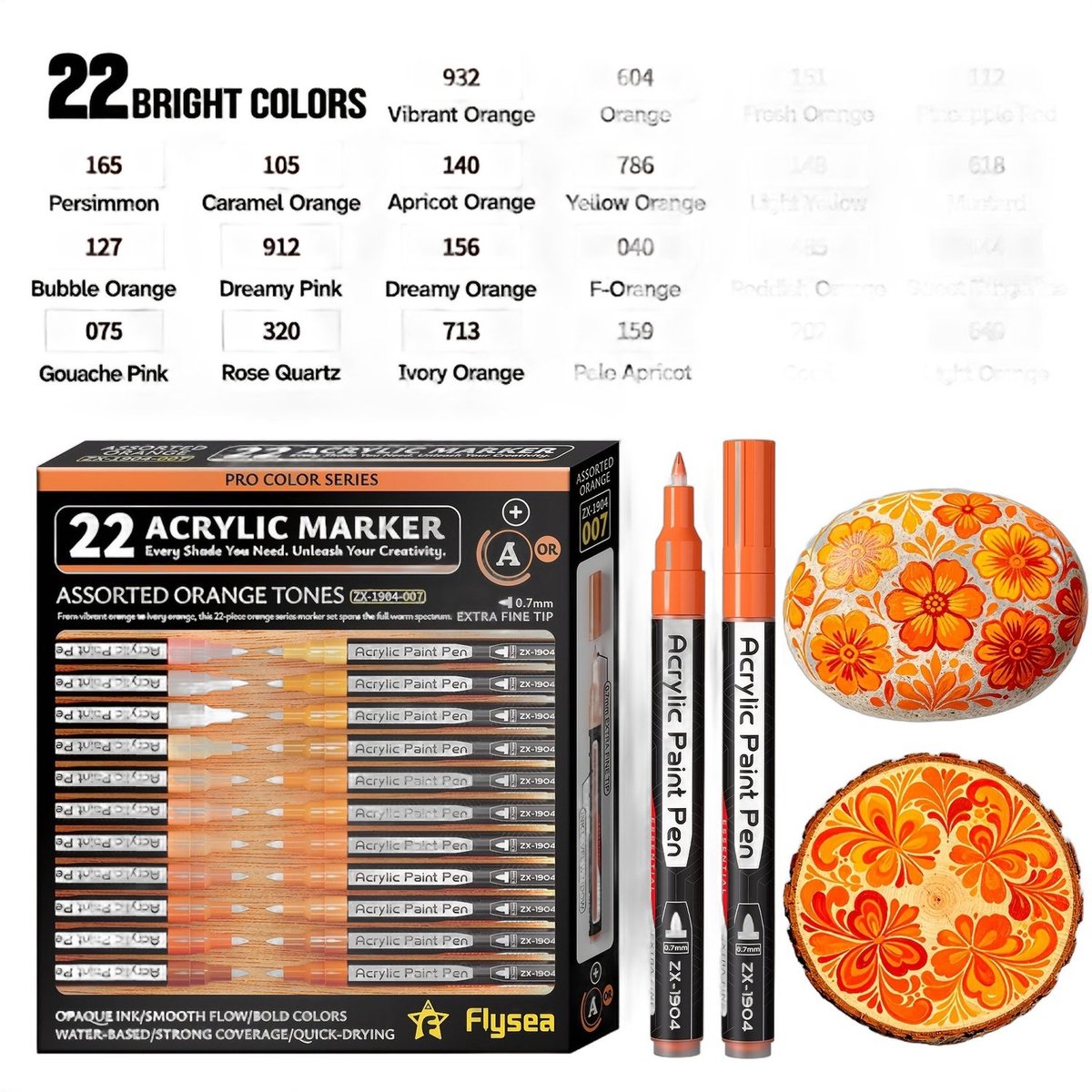Currero Aquamarkers - Twinmarkers - Brushpennen - Stiften - Markeerstiften Op Waterbasis - Dual Tip - Tekenen En Kleuren - Oranje